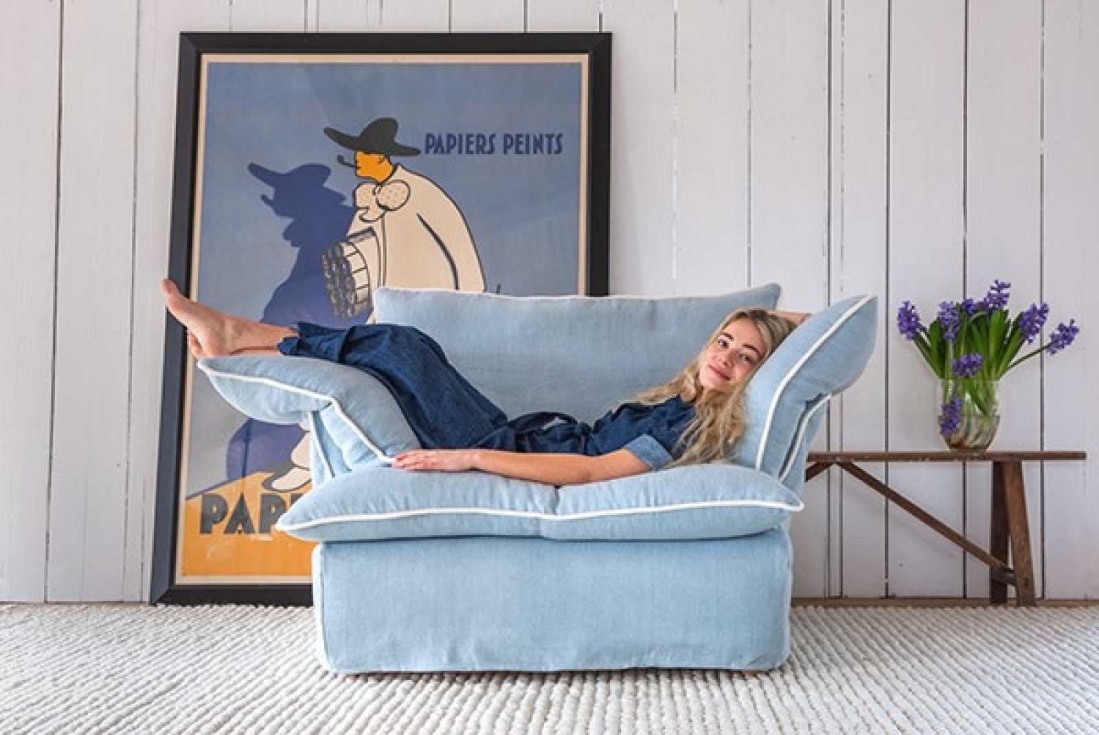 Girl laying on sofa